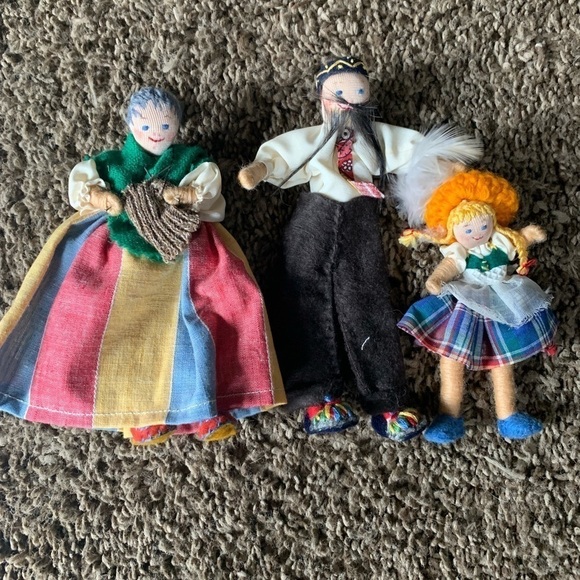 Vintage Handmade Set of 3 Dolls - Picture 1 of 4